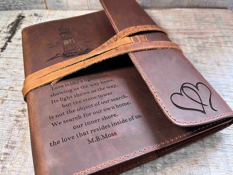 Refillable Writer's Log large Journal, Leather Journal, Personalized, Engraved , Diary, Notebook, Engraved Diary, Genuine Leather image 5