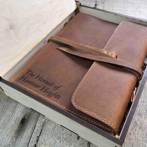 Diario de cuero grabado, recargable, personalizado, grabado, diario, cuaderno, diario grabado, cuero genuino de primera calidad