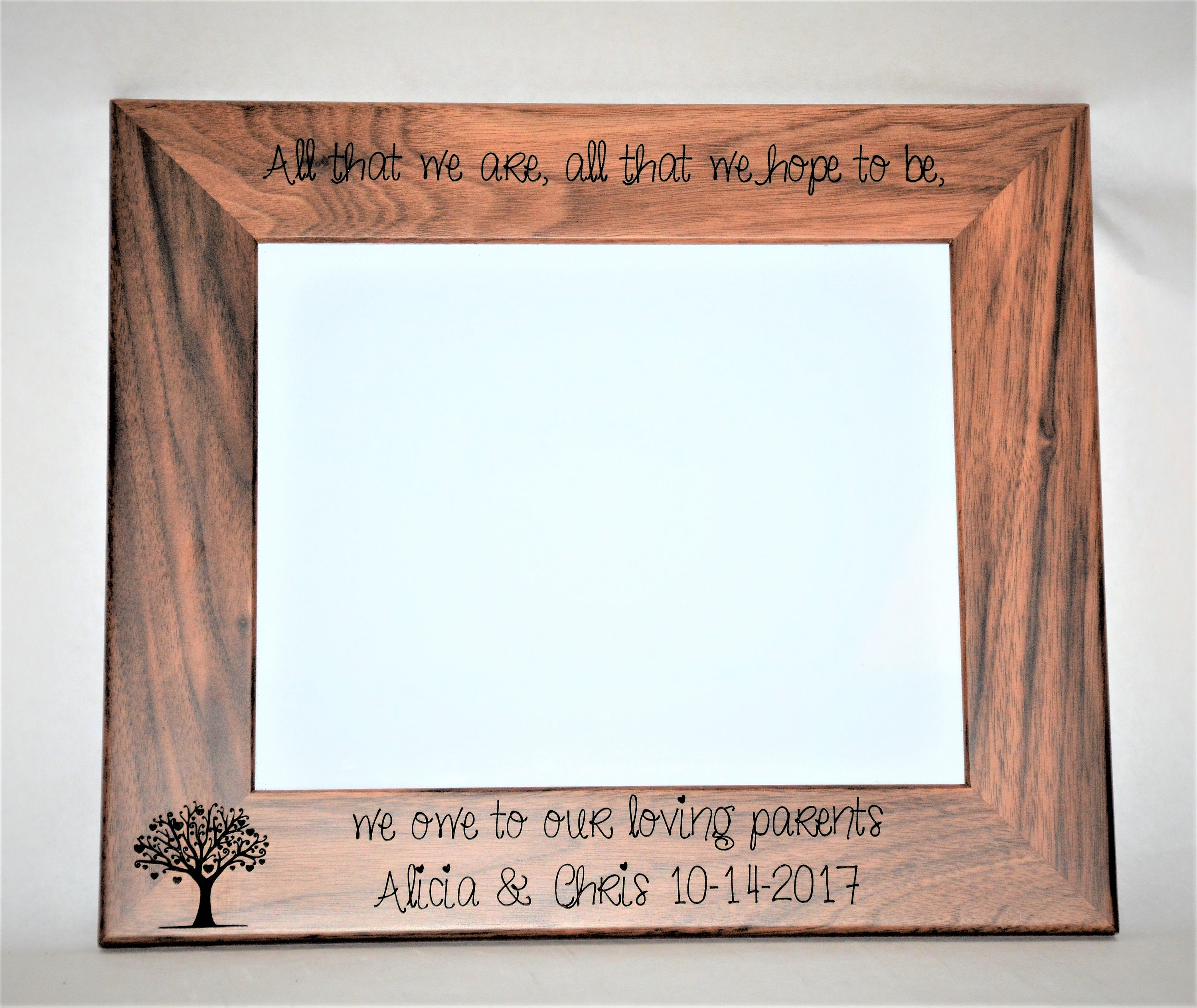 8x10 Laser Engraved Walnut Picture Frame Custom picture Etsy