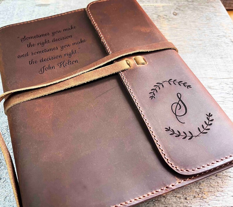 Refillable Writer's Log large Journal, Leather Journal, Personalized, Engraved , Diary, Notebook, Engraved Diary, Genuine Leather Bild 4