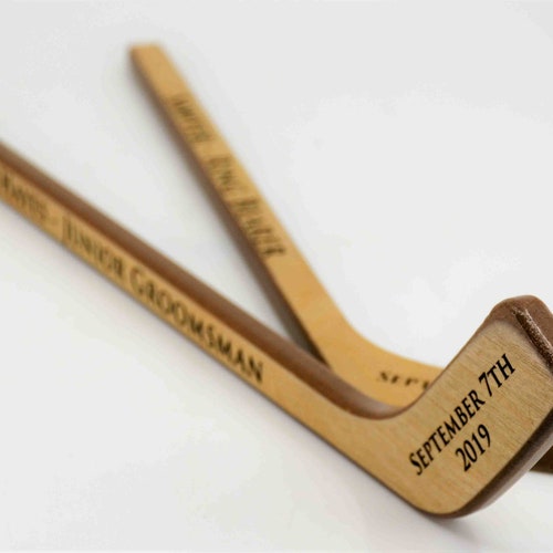 Laser Engraved Mini Hockey Sticks Best Man Gift Groomsmen Etsy