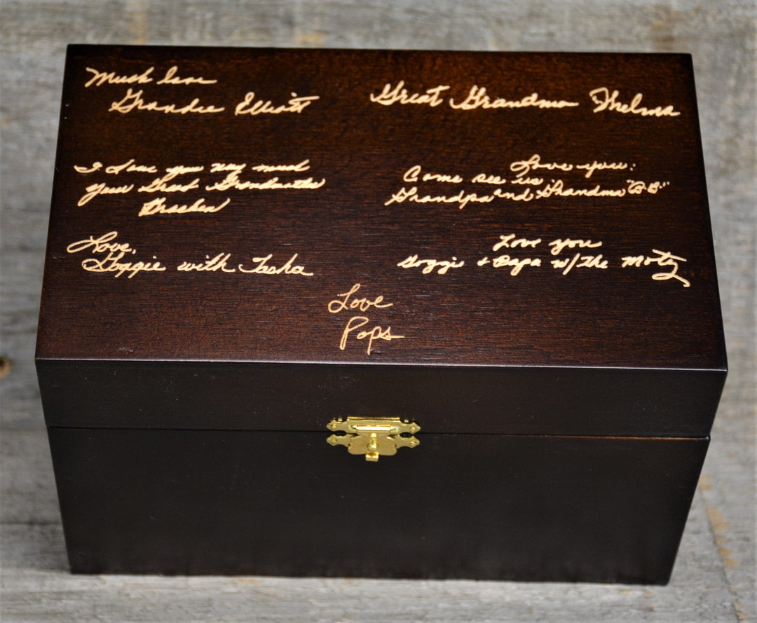 Handwriting Engraved on Custom Wooden Gift Box. Personalized and ...