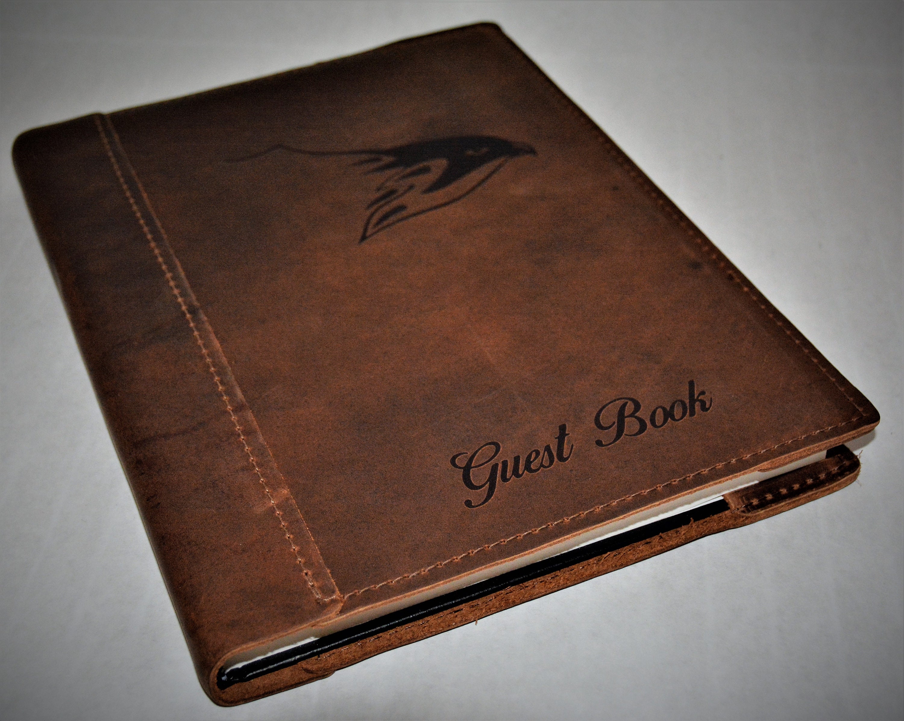 Large Leather Laser Engraved Sketchbook Leather Journal Etsy