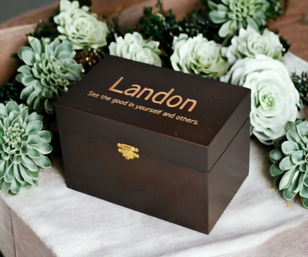Custom Wooden Gift Box. Personalized and Engraved as Requested 6.9x4 ...