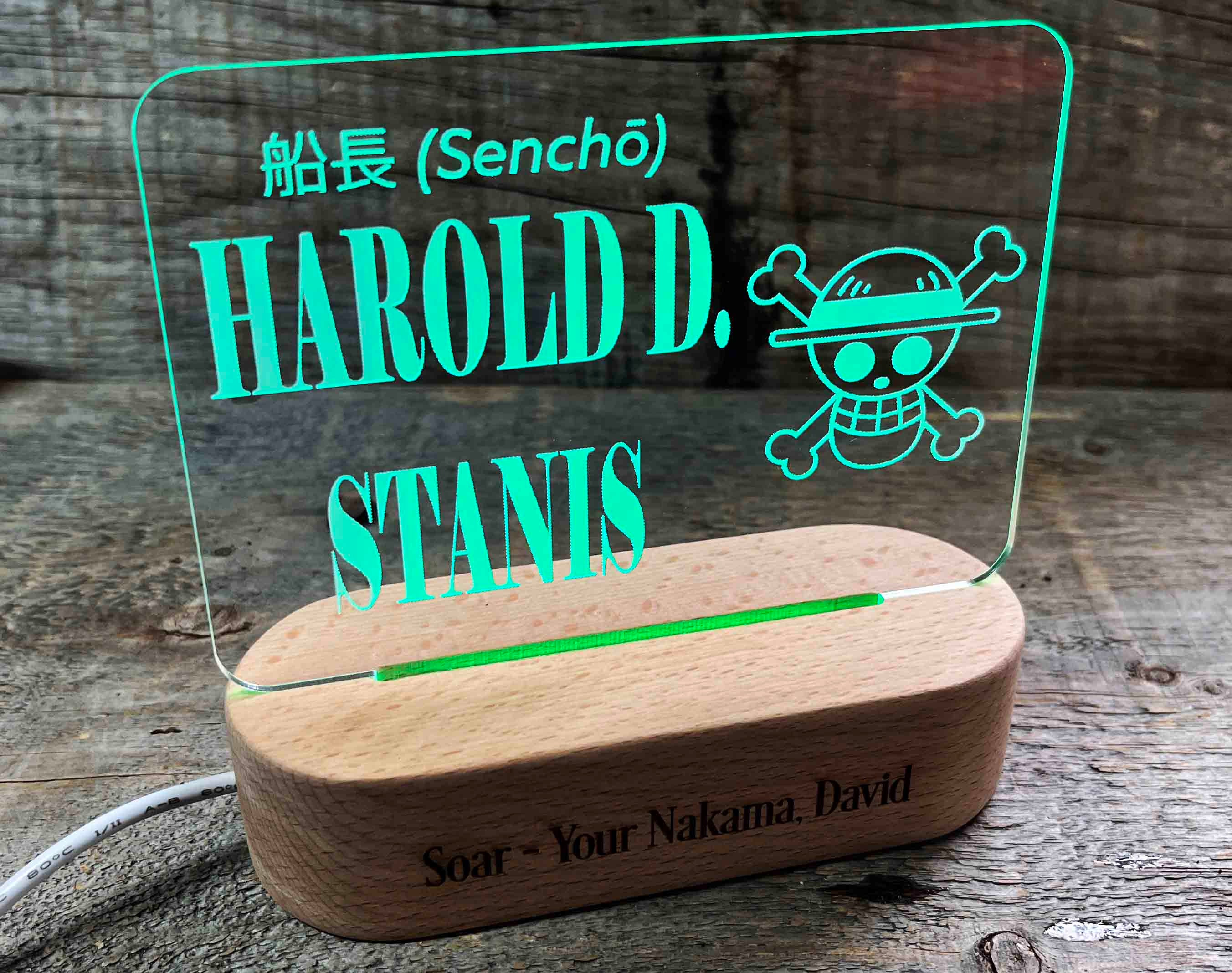 Logo Graphic Text Engraved Custom LED Light Sign, 7 Colors Personalized ...