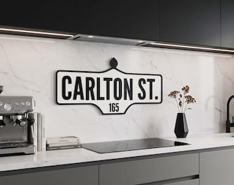 Custom Vintage Street Sign, Personalized Road Name Decor, Laser Cut Wood or Acrylic