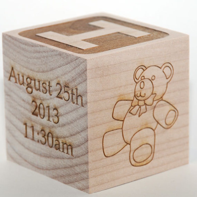 Personalized Wooden Baby Blocks Christening Block Baptism Etsy