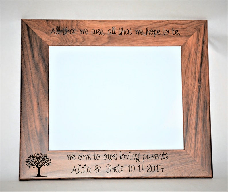 Walnut or Alder Laser Engraved Wooden Picture Frames Etsy