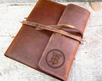 Refillable Writer's Log large Journal, Leather Journal, Personalized, Engraved , Diary, Notebook, Engraved Diary, Genuine Leather