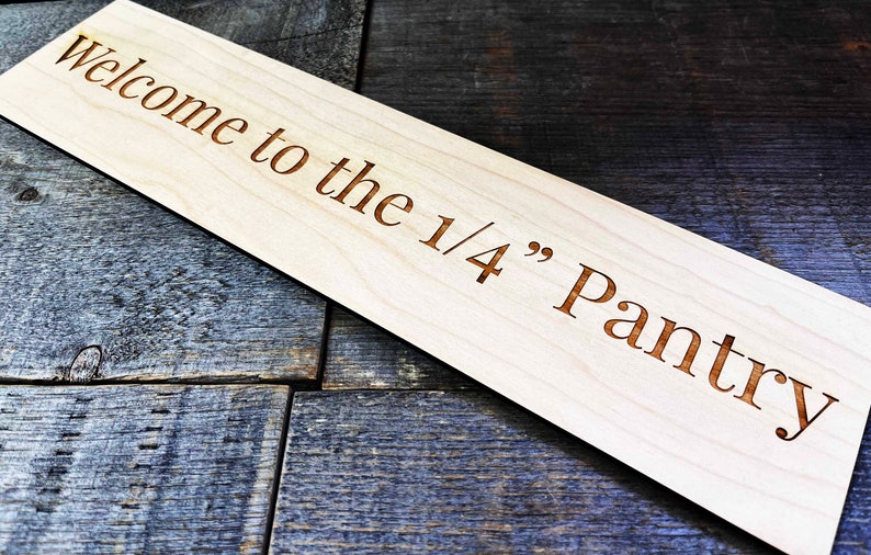 Laser Cut And Engraved Wooden Signs/Nameplates, cut from maple, multiple sizes, text and graphic engraving included in price image 5