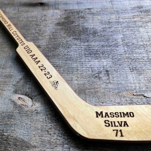 Personalized Mini Hockey Goalie Stick, Ring Bearer Gift, Groomsman Gift, Best Man Gift, Engraved Hockey coaches gift, newborn gift