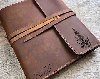 Refillable Writer's Log large Journal, Leather Journal, Personalized, Engraved , Diary, Notebook, Engraved Diary, Genuine Leather