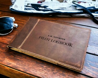 Pilots Log Laser Engraved Personalized, Diary, Notebook, Personalized Engraved Diary, Genuine Leather Pilot Log plane helicopter drone