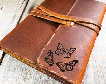 Refillable Writer's Log large Journal, Leather Journal, Personalized, Engraved , Diary, Notebook, Engraved Diary, Genuine Leather