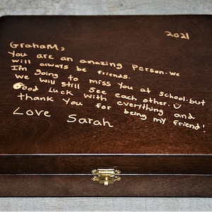 Handwriting Engraved into this Custom Engraved Wooden Box, mothers day, Childs handwriting engraved on box, Gift box