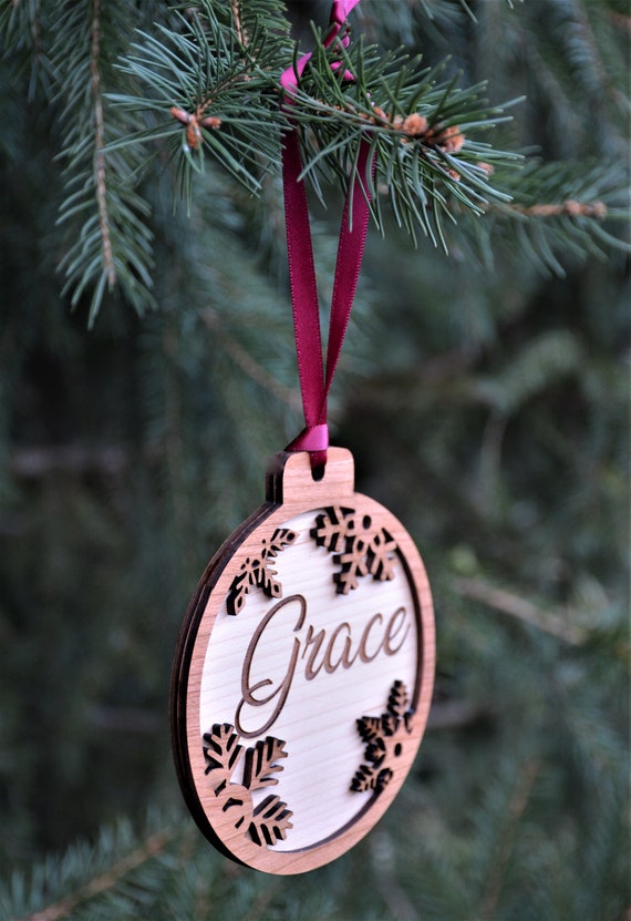 Name engraved christmas ornaments Clearance