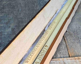 Personalized Drum Sticks, Laser Engraved Drum Sticks, Professional Grade Drumsticks, Wood Tip Drum Sticks, Song Lyrics Engraved