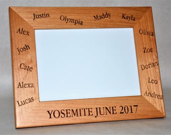 Walnut Or Alder Laser Engraved Wooden Picture Frames personalized. All design and engraving is included Anything can be engraved.