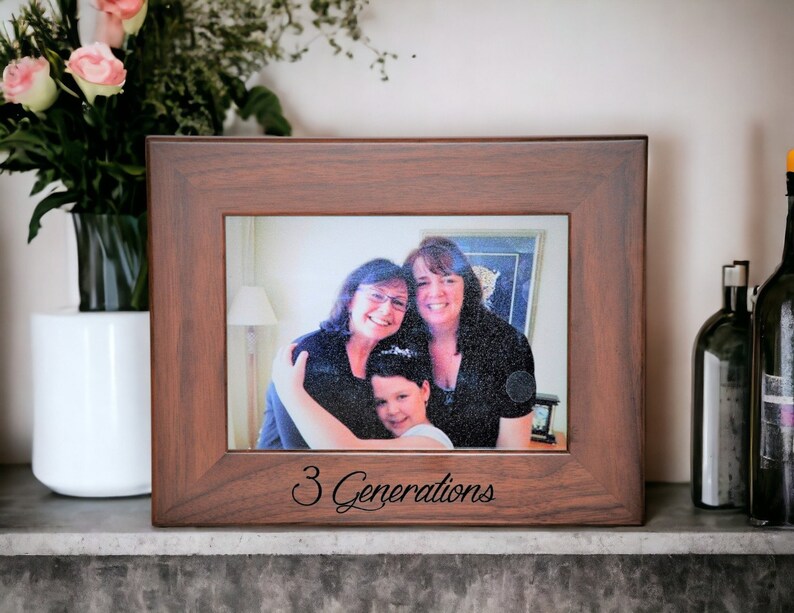 Walnut Or Alder Laser Engraved Wooden Picture Frames personalized. All design and engraving is included Anything can be engraved. imagem 6