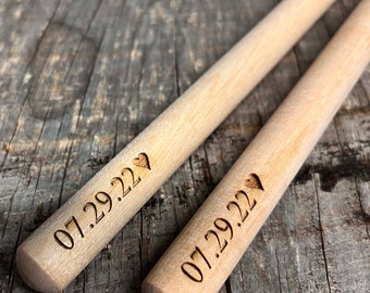 Personalized Drum Sticks, Laser Engraved Drum Sticks, Professional Grade Drumsticks, Wood Tip Drum Sticks, Song Lyrics Engraved