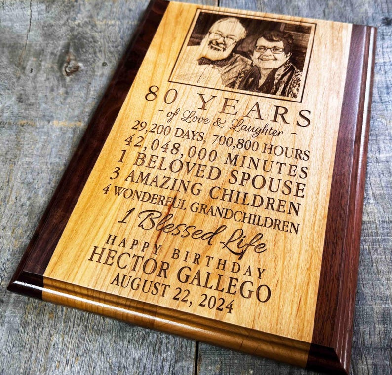 Custom engraved Plaque personalized two tone wooden plaque - engraving is included for free image 6