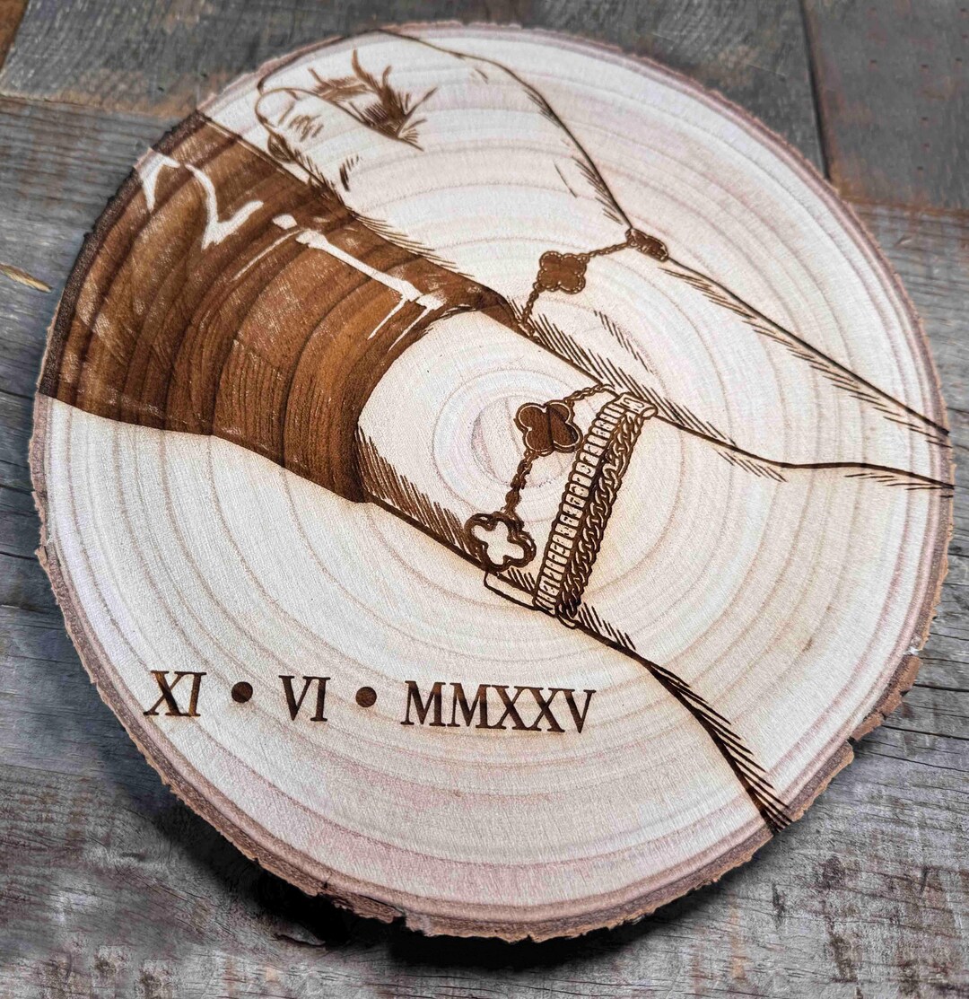Tree Card Edge Live Edge Tree Slice With Custom Engraving, Wooden Sign, Custom Sign ...