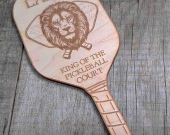 Custom Engraved Wooden Pickleball Paddle | Personalized Pickleball Sign | Gift for Pickleball Lovers | Wall Decor | Team Awards