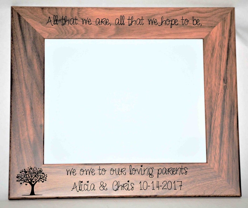 Walnut Or Alder Laser Engraved Wooden Picture Frames personalized. All design and engraving is included Anything can be engraved. imagem 8