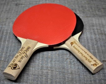 Custom Ping Pong Paddle - any text engraved for free - table tennis rackets - Personalized - Engraved as requested