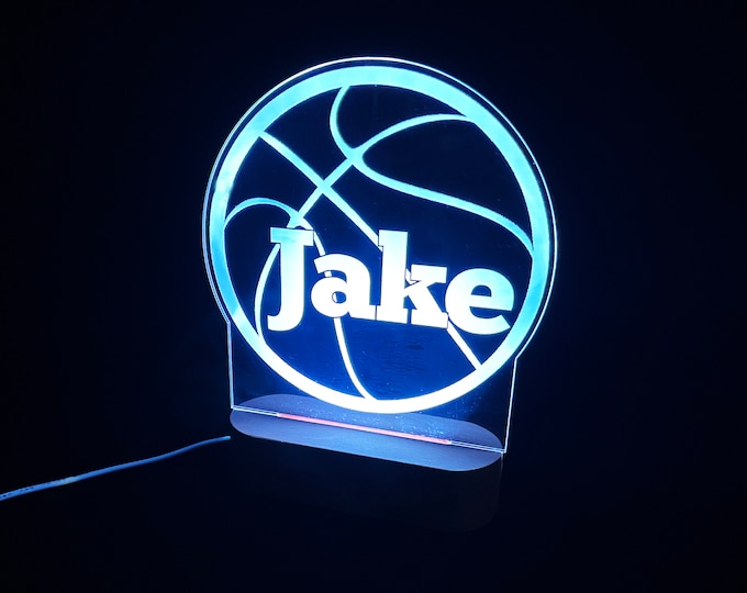 Nom personnalisé de basket-ball 7 couleurs signe de lumière personnalisé signe de lampe lumière de basket-ball personnalisée