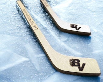 1 Personalized Mini Hockey Stick , Ring Bearer Gift, Groomsman Gift, Best Man Gift, Engraved Hockey coaches gift, newborn gift