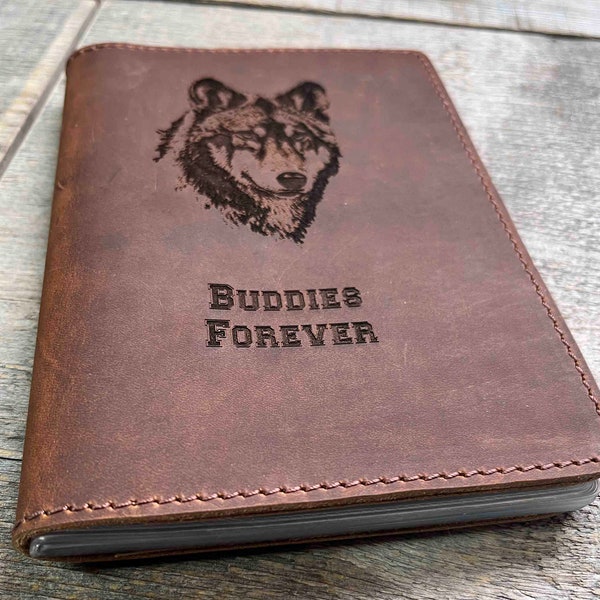 Custom Engraved 4x6 Photo Album top-grade leather ages beautifully over time Holds 40 4x6 photographs Designed and Laser Engraved