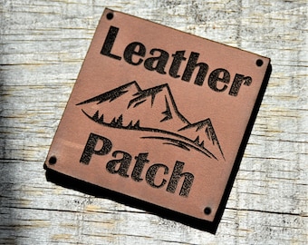 Custom Leather Patches - personalized as requested. Laser cut and engraved. Premium leather