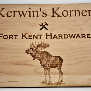 Laser Cut And Engraved Wooden Signs/Nameplates, cut from maple, multiple sizes, text and graphic engraving included in price image 9