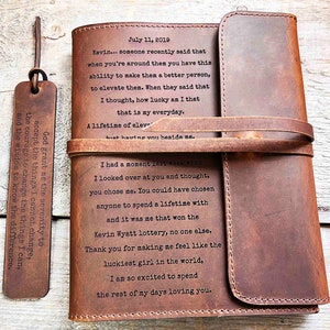 Engraved Leather Journal Refillable, Personalized, Engraved , Diary, Notebook, Engraved Diary, GenuinePremium Leather