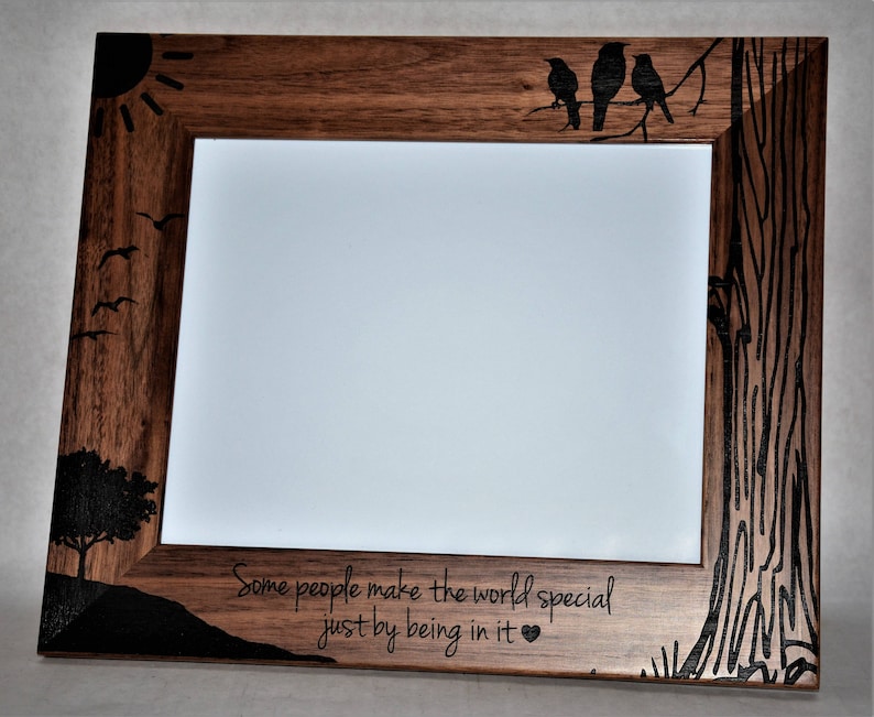 Walnut or Alder Laser Engraved Wooden Picture Frames Etsy Canada