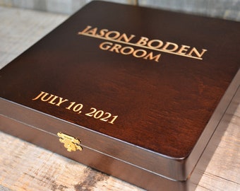 Wooden Gift Boxes Groomsmen, Best Man, Groom Gifts Personalized Wedding Favor Laser Engraved Custom Engraved and designed