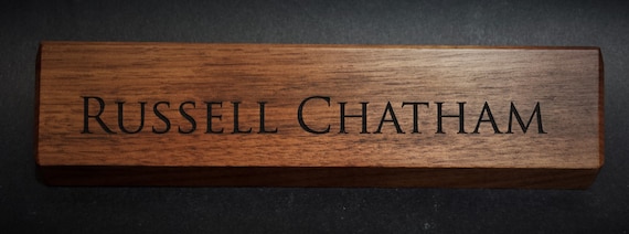 Personalized Wooden Desk Name Plates 10 Inch Solid Walnut Etsy