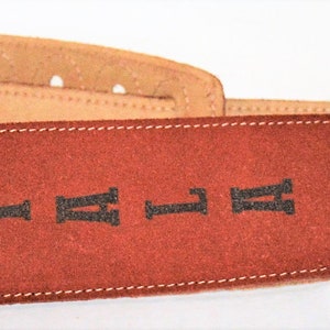 Custom Engraved Suede Guitar straps, custom guitar straps, guitar straps, personalized guitar straps, Rust color image 9