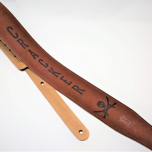 Custom Engraved Suede Guitar straps, custom guitar straps, guitar straps, personalized guitar straps, Rust color image 8