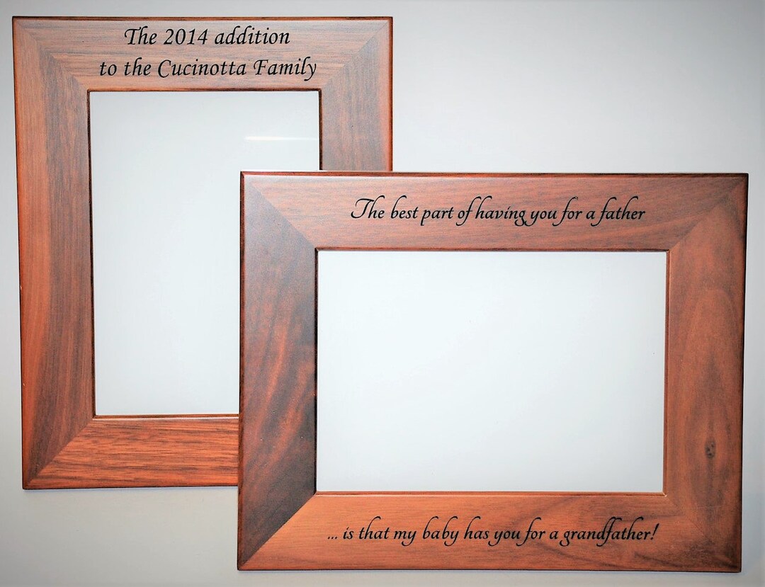 Walnut or Alder Laser Engraved Wooden Picture Frames Personalized. All ...