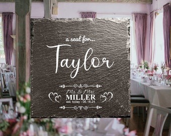 Slate Coaster Wedding Table Seat Name Place Holder – Elevate Your Event with Style!