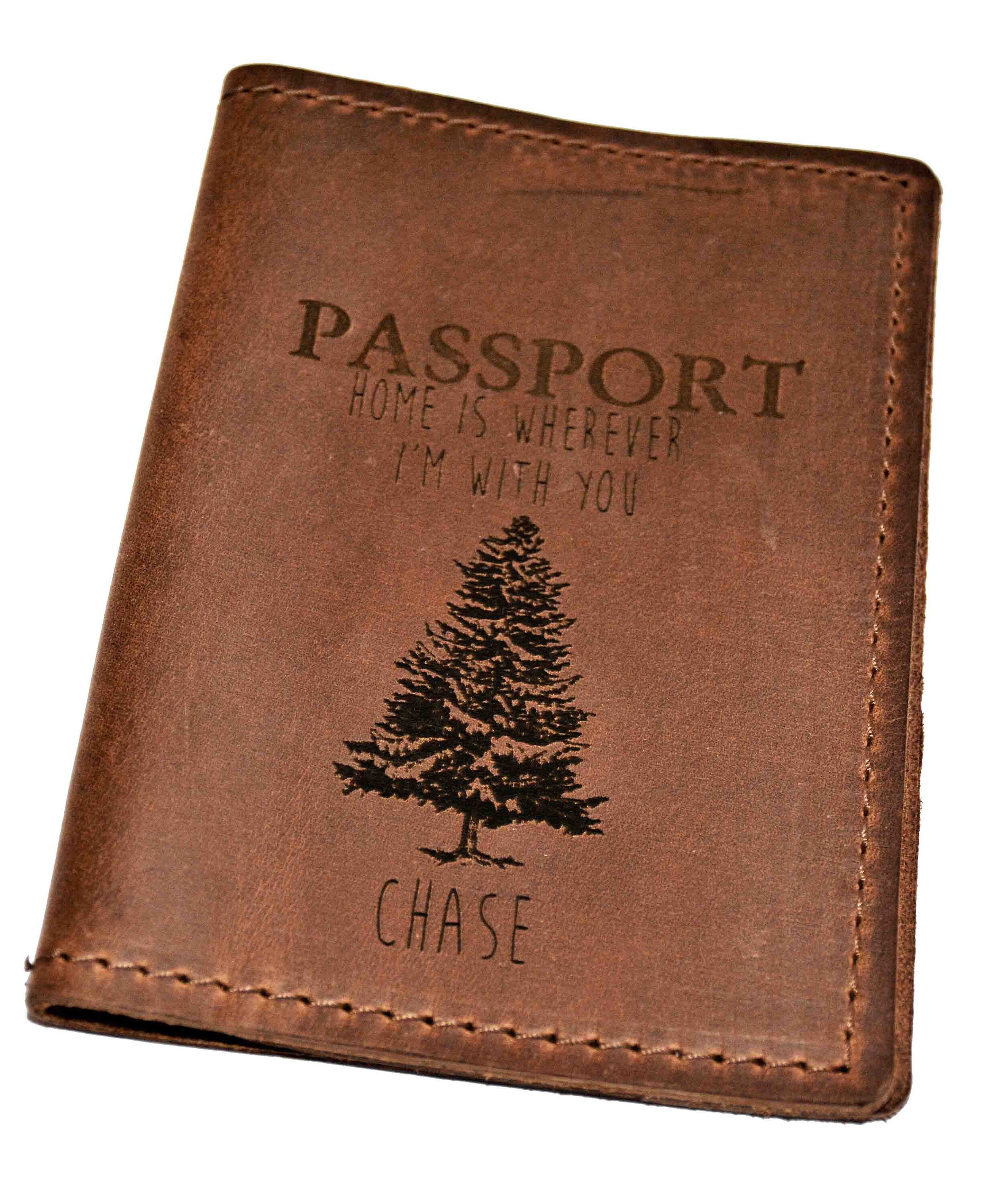 Personalized and Custom Engraved Leather Passport Cover Etsy Canada