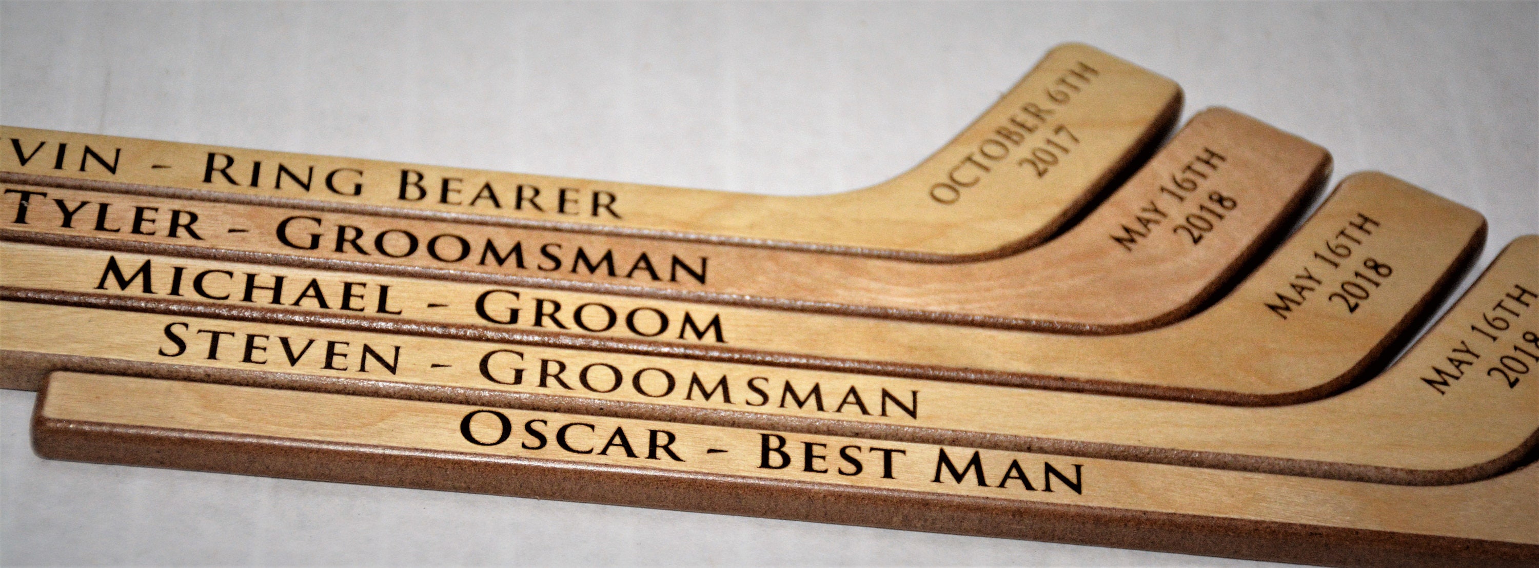 1 Personalized Mini Hockey Stick Ring Bearer Gift Groomsman Etsy