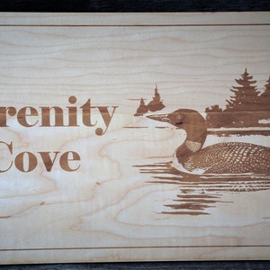 Laser Cut And Engraved Wooden Signs/Nameplates, cut from maple, multiple sizes, text and graphic engraving included in price image 8