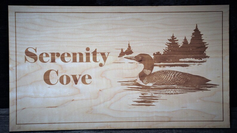 Laser Cut And Engraved Wooden Signs/Nameplates, cut from maple, multiple sizes, text and graphic engraving included in price image 8