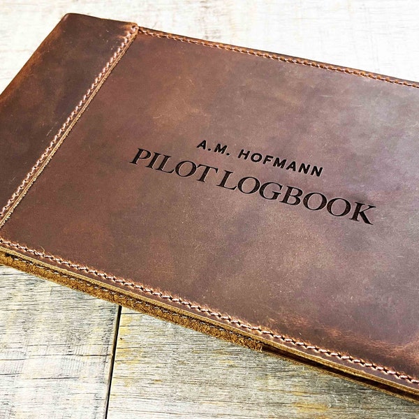 Pilots Log Laser Engraved Personalized, Diary, Notebook, Personalized Engraved Diary, Genuine Leather Pilot Log plane helicopter drone