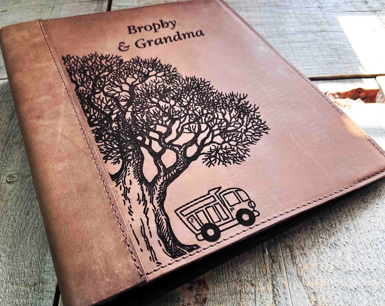 Leather Binder Cover Personalized Leather Engraved Diary Etsy