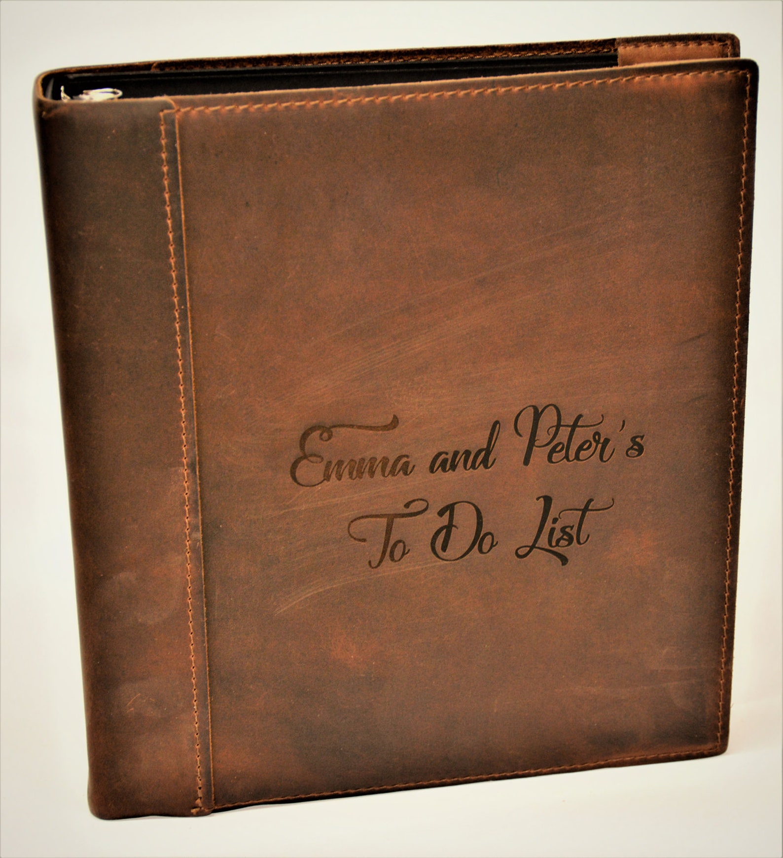Leather Binder Cover Personalized Leather Engraved Diary Etsy