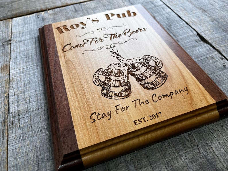 Custom engraved Plaque personalized two tone wooden plaque - engraving is included for free image 10